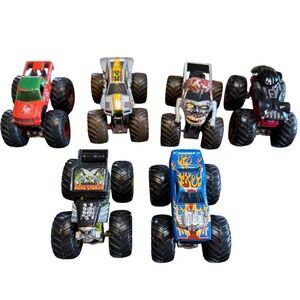 Hot Wheels Monster Jam Truck Lot 6 Bone Shaker Max-D Zombie Vader Sriracha 1:64